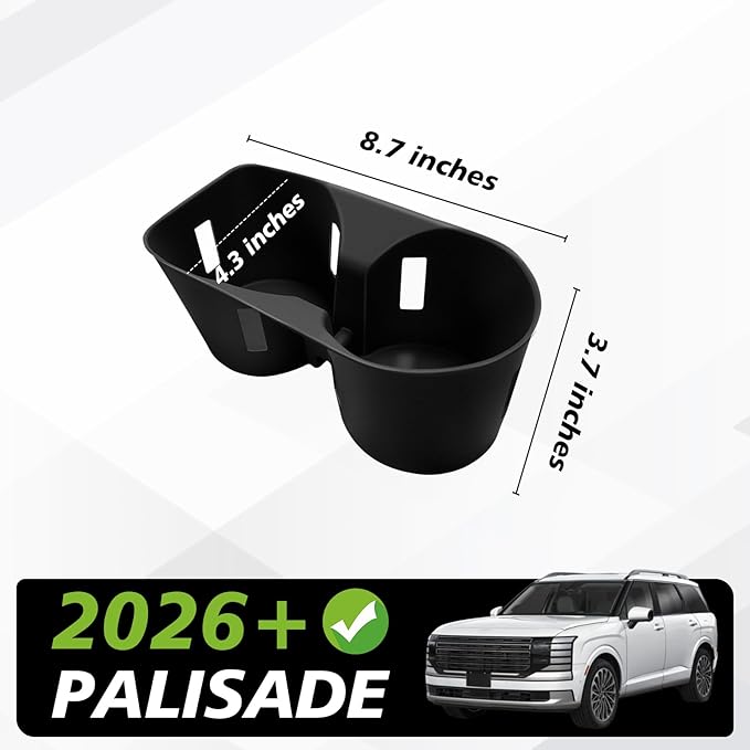 Muslogy Center Console Cup Holder Inserts Compatible with 2026 Hyundai Palisade Accessories Middle Console Drink Holder Silicone Liner Organizer Non-Slip Drink Stopper
