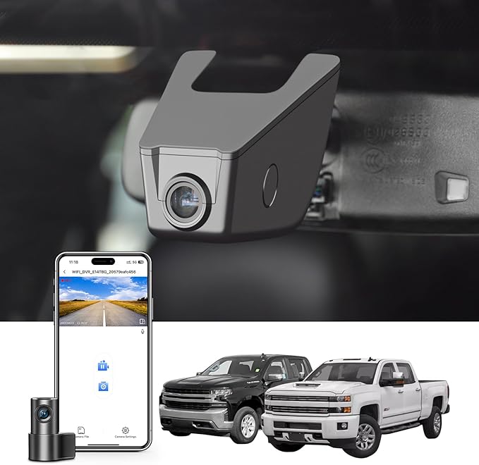 Mangoal 4K Front & 2K Rear 2 Channel HDR Dash Cam, Dual STARVIS 2 IMX678 IMX675 for Chevy Silverado Select 1500 2014-2021; Select 2500/3500 2015-2023 (Model E), 5GHz WiFi, GPS, 128GB