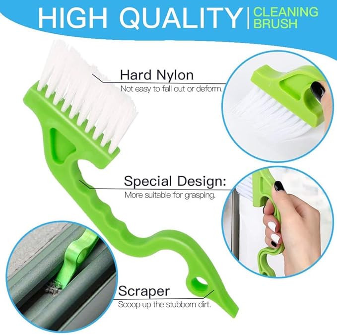 16 Pcs Crevice Cleaning Brush, Corner Brush, Screen Cleaner Brush, Cleaning Tools for Housekeeping, Garbage Disposal Cleaner Brush, Window Track Cleaning Tools, Kitchen (16Pieces)