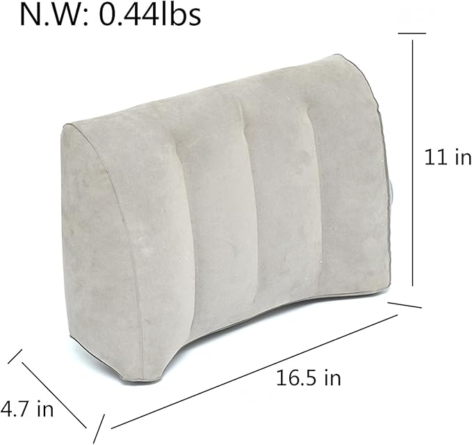 Lumbar Support Pillow for Office Chair and Car Seat, Inflatable Travel Back Rest Cushion for Airplane,Versatile Use Lower Back Cushion,Back Support Pillow, Protable Foldable Design