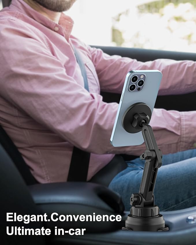 for Magsafe Car Mount Phone Holder - [2-Pack Strong Magnets] Cup Holder Vent Universal Magnetic Car Phone Holders for Your Car, for iPhone Air 17 Pro Max 16 15 14 13 12 11, S25, 4.7 to 7" Smartphones
