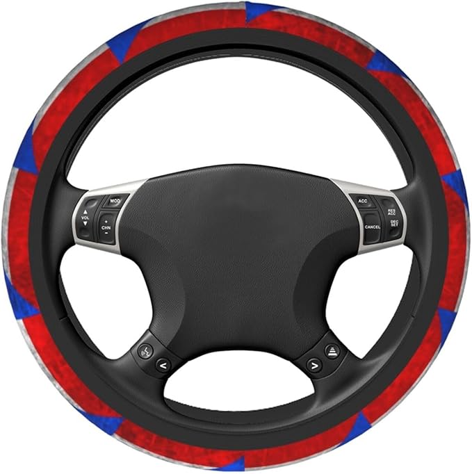 Boricua Puerto Rico Flag Steering Wheel Cover Frog Steering Wheel Cover Anti-Slip Breathable Universal for 15 Inch Car with 2 Pieces Car Coasters Suitable for Men Women