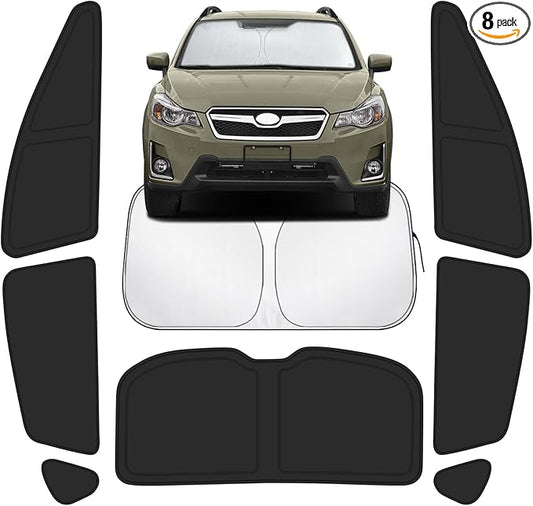 Car Window Shades Intended for Subaru Crosstrek 2013-2017, Privacy Window Covers 8PCS for Side, Rear & Windshield, Car Shield Sunshade for Privacy Protection, Heat Blocking, Camping and Parking
