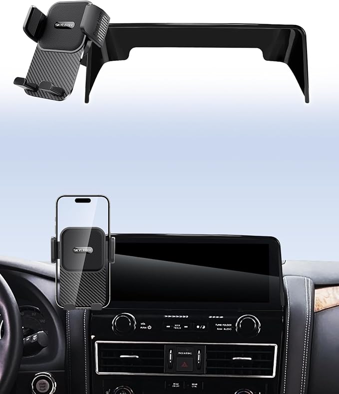 Car Phone Holder for Nissan Armada 2021 2022 2023 2024/Infiniti QX80 2022 2023 2024 Accessories 12.3-Inch Screen Fixed Clip, Automobile Cradles Phone Mount, Cell Phone Base Not Block Air Vent