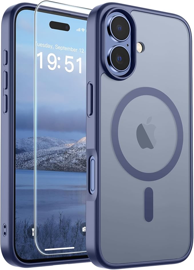 SUPFINE Magnetic for iPhone 17 Case (Compatible with MagSafe)(Military Grade Drop Protection) Translucent Matte Shockproof with Anti-Fingerprint Phone Cover,Lavender Gray