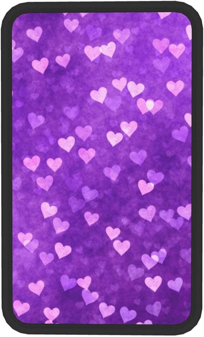 Heart Purple Car Center Console Cover Universal Car Armrest Cover Waterproof Auto Armrest Seat Box Mat Protector Decoration Car Center Console Cushion Pad for Most Vehicle SUV Truck