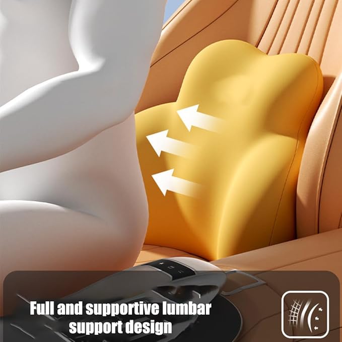 Car Lumbar Support Pillow for Ford Escort Mk4 XR3i Cabrio 1986 to 1990 Memory Foam Back Support Cushion Breathable Car Seat Lumbar Pad Accessories,Grey
