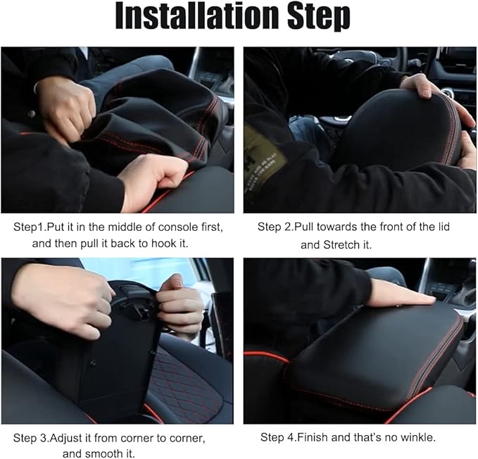 INTGET Center Console Armrest Cover for Toyota RAV4/RAV-4 Accessories 2025 2024 2023 2022 2021 2020 2019 Leather Middle Console Arm Rest Lid Cover Elbow Pad Protector(Carbon Fiber Texture)