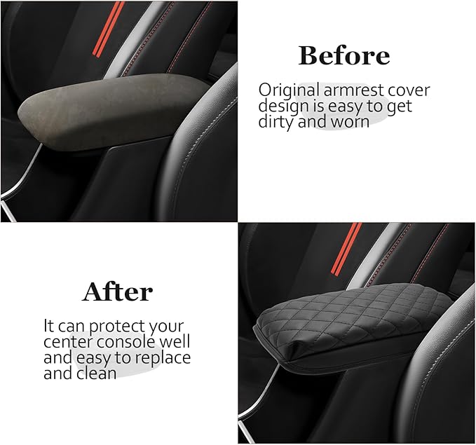 SKTU for 2024 2025 2026 Hyundai Kona Center Console Cover 2024 2025 2026 Kona SE/SEL/N Line/Limited Armrest Pad Cover Kona Seat Box Cover Hyundai Kona 2024 2025 2026 Accessories Center Console Cushion