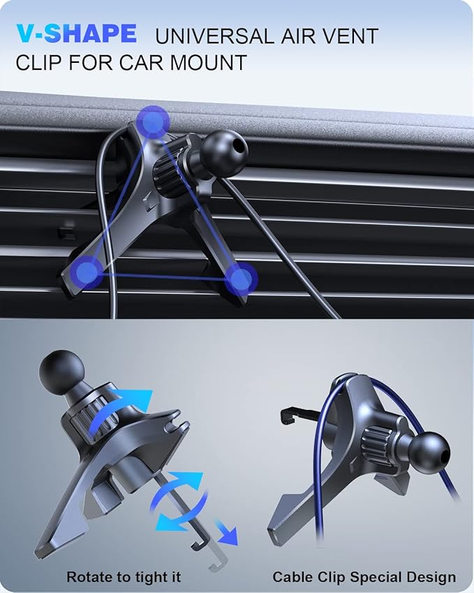 OQTIQ for MagSafe Car Mount, 360° Adjustable 17 N52 Strong Magnets, Air Vent Phone Mount Compatible with iPhone 12-17 Series and Phones with MagSafe Case