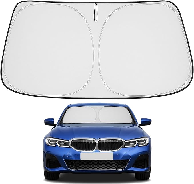 Proadsy 2026 Upgrade Front Windshield Sun Shade Foldable Sunshade Protector Custom Fit 2019-2025 BMW 3-Series 3 Series 330i Luxury, Sport Line, M Sport, M340i Sedan Accessories