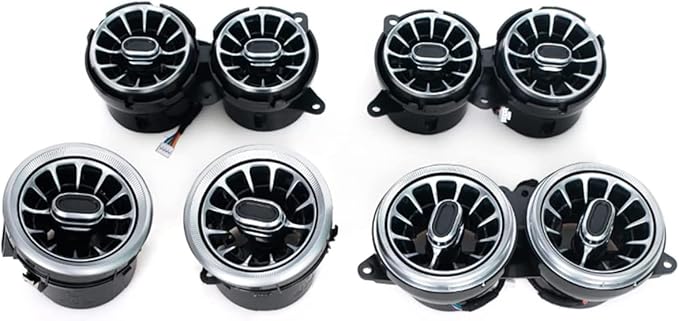 8pcs W222 Accessories LED Air Vent Ambient Lights 7 Colors Kit Replacement for Benz S Class W222 S400 S450 S500 S550 S560 S580 S600 S63 S65 NOT for Coupe 2 Doors (7 Colors [2014-2017])