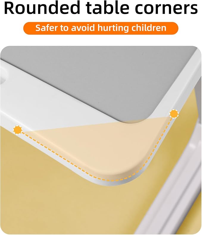 Large Car Seat Tray Table, Foldable Travel Tray for Kids Car Seat, Height Adjustable Car Lap Desk for Laptop Computer Tablet, Rear Seat Food Eating Tray, Car Travel Essentials for Long Trips