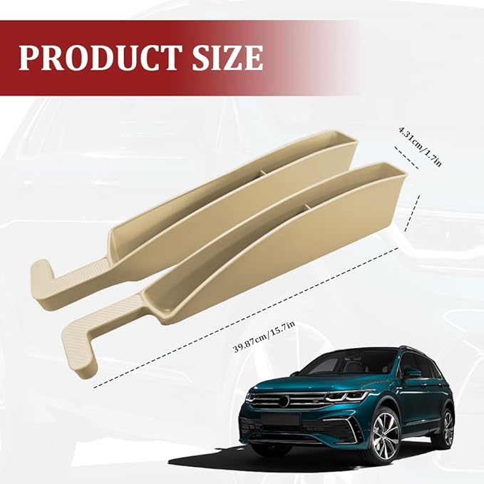 2PCS New Car Seat Gap Filler with 2 Storage Areas, Stylish Car Seat Gap Storage for Stabilizing Phone, Keys Wallet, Universal Car Seat Gap Filler Organizer for Women Men (Beige)