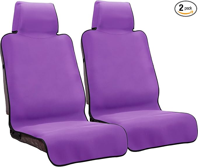 INFANZIA Premium Waterproof Seat Cover Towel Protector Neoprene Universal Fit, Upgraded 100% Washable & Removable Non-Slip Sweat Carseat Towel Covers, Perfect for Gym/Yoga/Workout（Purple,2PCS