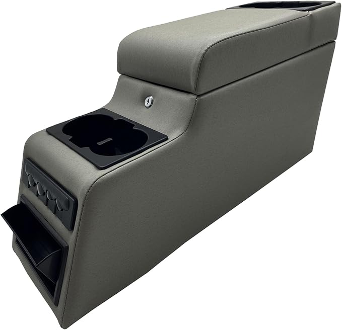 MOOSUN 31515 Deluxe Locking Center Console for Jeep CJ-5 1976-1983, CJ-7 1976-1986, Wrangler YJ 1987-1995 Grey