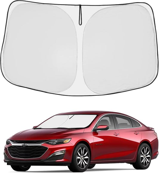 Proadsy 2026 Upgrade Front Windshield Sun Shade Foldable Sunshade Protector Custom Fit 2016-2025 Malibu Accessories