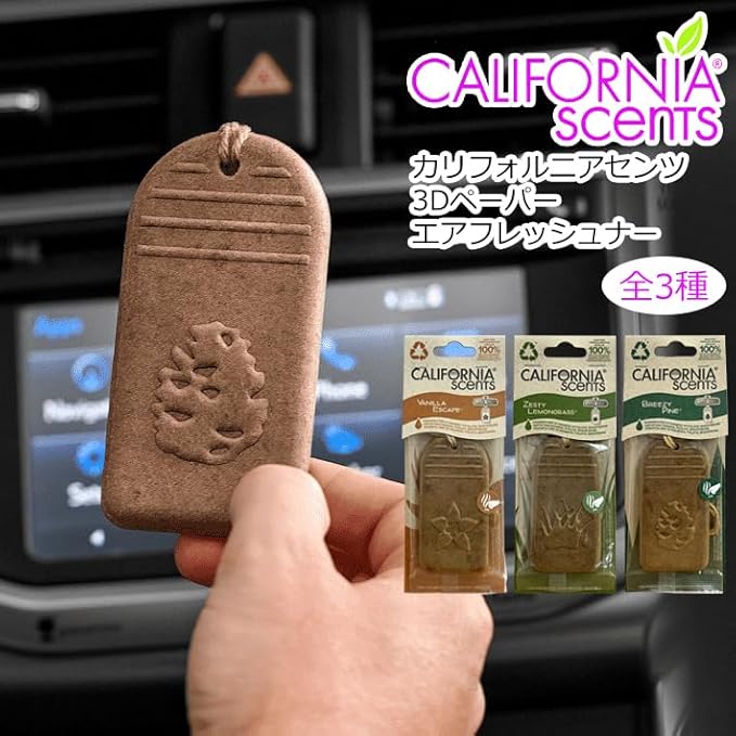 California Scents Hanging 3D Paper: Natural, Environmentally Friendly Car Freshener with Recycled Materials and Strong Odor Eliminator for Automotive Air Freshening (Breezy Pine, 1 Pack)