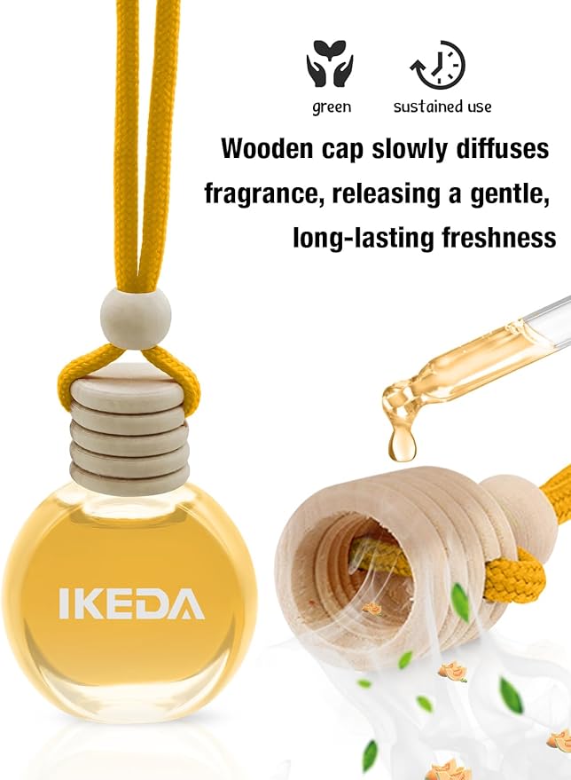 Ikeda Car Air Freshener: Hanging Car Smell Air Freshener | 10ml Hanging Car Perfume | Long Lasting Fragrance | Strong Scents Diffuser for Auto Home (Hami-melon)
