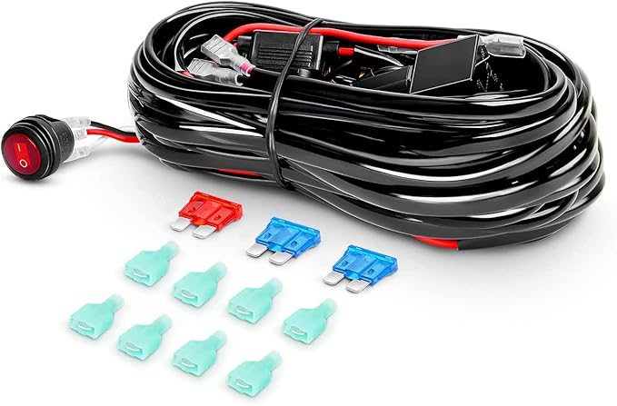 Nilight 4PCS LED Pods 3Inch 42W LED Cubes Upgraded Spot Flood Combo Driving Backup Reverse Light Bar w/Off Road Wiring Harness Kit -4 Leads for Pickup Car Trucks ATV UTV SUV, 2 Years Warranty