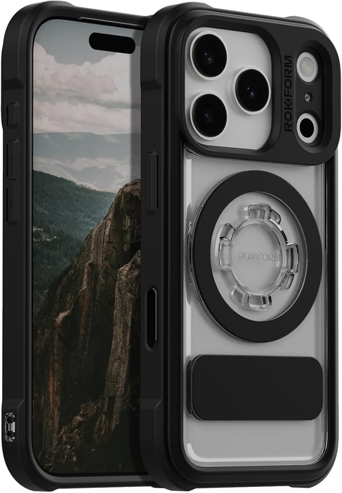 Rokform Crystal Case Compatible with iPhone 17 Pro, Magnetic Cover (Clear)