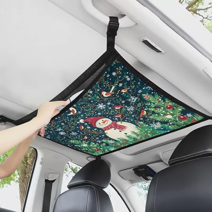 Snowman Bird Car Roof Storage Bag Car Seat Back Hanging Bag Premium Car Seat Organizer Inner Car Accessories Compatible with Most Vehicles