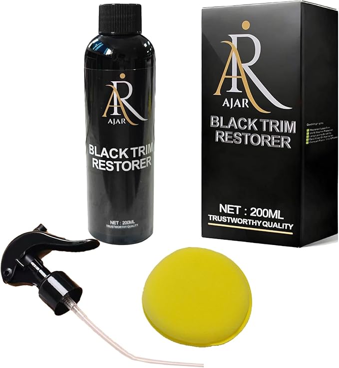 Plastic & Tire Trim Restorer – Shine & Protect Faded Car Trim – Conceals Scratches, UV Resistant, Lasts 8+ Months – 6.7 Fl Oz