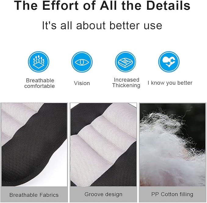 Srutirbo Car Booster Seat Cushion Heightening Height Boost Mat, Breathable Mesh Portable Car Seat Pad Angle Lift Seat for Car, Office,Home (Gray)