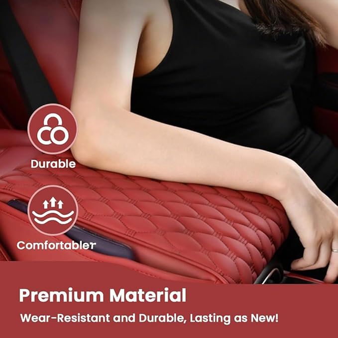Car Center Console Cover for Acura RDX 2007-2019 2020 2021 2022 2023 2024 2025,Arm Rest Lid Cushion Protector Multifunctional Armrest Cushion Pad Interior Accessories,Black