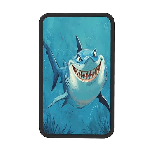 Shark Blue Cartoon Car Auto Armrest Cushion Cover Accessories Center Console Seat Box Pad Protector Universal Decoration for Most Vehicle SUV Truck