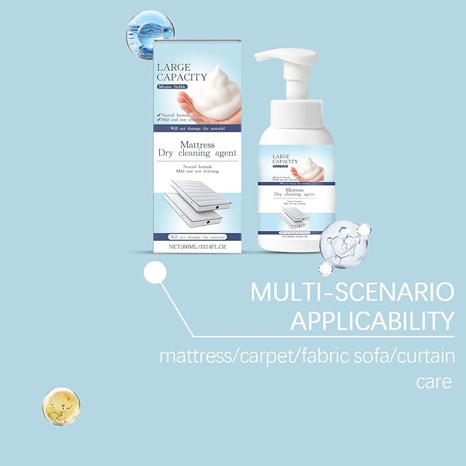 Powerful Mattress Yellow Stain Cleaner, Carpet Stain Remover, Urine Stains Remover for Mattress, Fabric Car Seat Cleaner, Oil Stains Removers for Clothes, No-Scrub Foam for Beds Sofa & Couch (2)