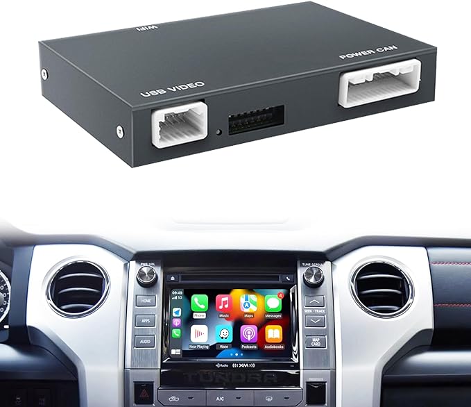 Wireless Carplay/Android Auto Adapter for Toyota with Entune2.0 & Touch2 2014-2019 Retrofit Kit Decoder Fits for Tundra/Highlander/RAV4/Tacoma/Camry/Corolla/Avalon/Prius/CH-R/Sienna/Camry