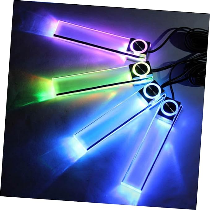 Colorful LED Interior Floor Lights for Cars Atmosphere Lamp with Off Switch Easy Installation with Double Sided Adhesive for Car Mood Lighting