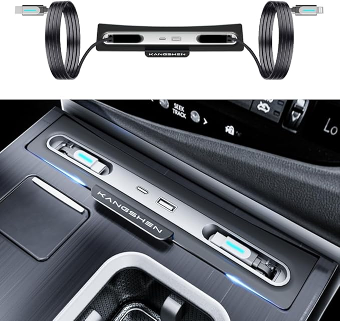 Car USB Hub Docking Station for Lexus ES 2023 2024 2025 ES350 ES300h ES250 Type-C Fast Charger Auto Interior Centre Console Accessories Cigarette Lighter Decoration Phone Wireless Charging Adapter