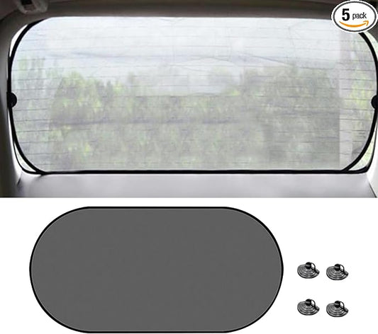 Car Rear Window Sunshade, 20"×40" Rear Window Sun Shade Blocker with Suction Cups, Mesh Sunlight Shield Provide Glare Shield and UV Rays Protection for Baby, Universal Car Accessories for Most Models