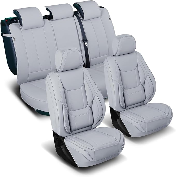 Coverland Custom Fit Car Seat Covers for SUV Compatible with [2019-2026 Acura RDX, 2025-2026 Subaru Forester] Premium Waterproof Non-Slip Interior Seat Protector [Full Set Gray - Size Chart X57]