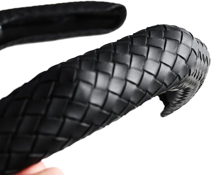 Quick Install Braided Pattern Nappa Leather Steering Wheel Grips,Woven Texture Car Steering Wheel Cover,for Women,for 14 to 15.5 inches Sedan Coupe SUV
