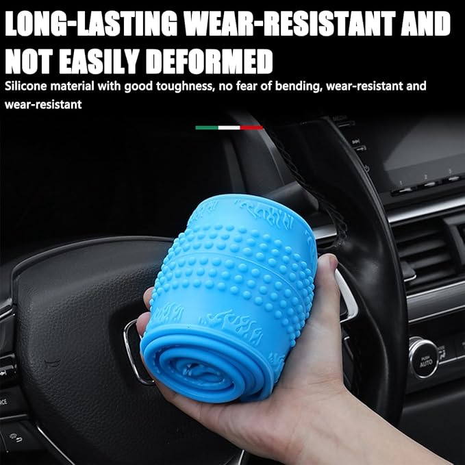 Steering Wheel Cover, Car Silicone Steering Wheel Protector, Anti-Slip Soft Odorless Wheel Covers, Universal 14-15 Inch Steering Wheel, Automotive Interior Accessories (Sky Blue)