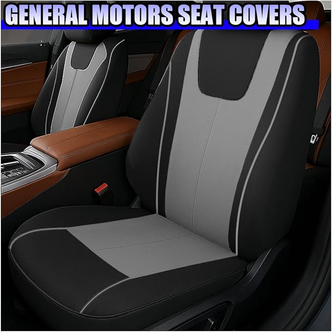 YoRise 2PCS Car Seat Covers, Comfortable Breathable Front Seat Covers, Highly Elastic Automotive Seat Protector Cover Accessories for RV, SUV, Truck, Sedan (Gray)