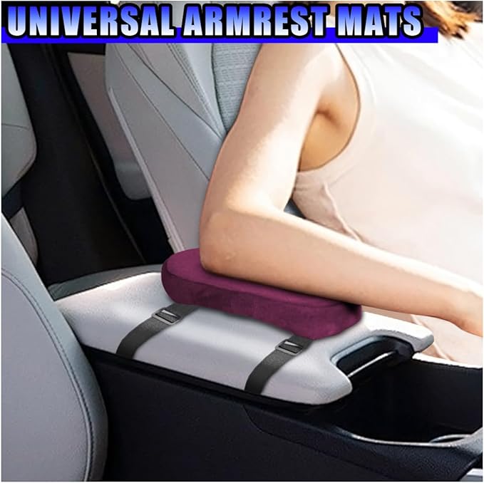 2PCS Car Elbow Pad Arm Rest Cover, Soft Armrest Cushion Pad for Arm Comfort Support, Anti-Scratch Auto Armrest Pillow Protector, Universal Car Interior Accessory for Most Vehicles (Purple)