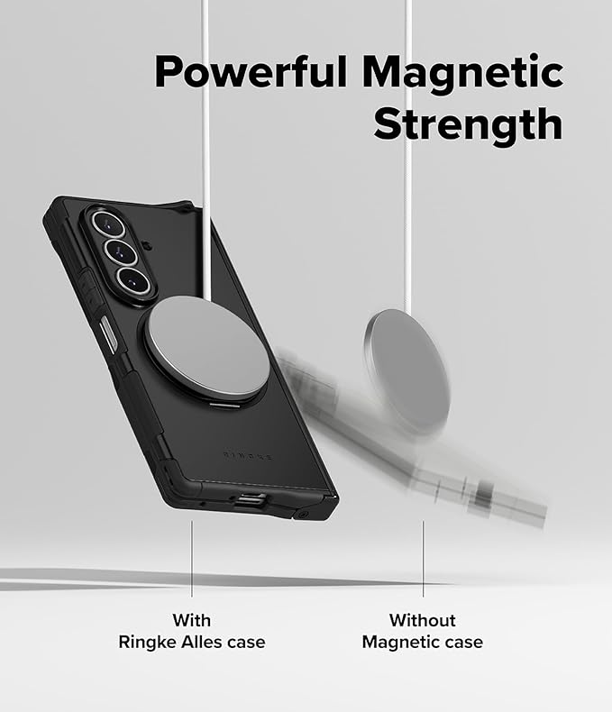 Ringke Alles Pro for Samsung Galaxy Z Fold 7 Case [Compatible with MagSafe] Hinge Protection Powerful Magnet Shockproof Cover with 360° Rotating Kickstand - Black