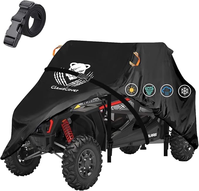 UTV Cover 4 Seater Waterproof Outdoor,Side by Side ATV Covers,Durable Anti-UV and All Weather Protection, Compatible with Polaris Ranger RZR General Can-am Defender Yamaha Kawasaki,159" Lx66 Wx76 H