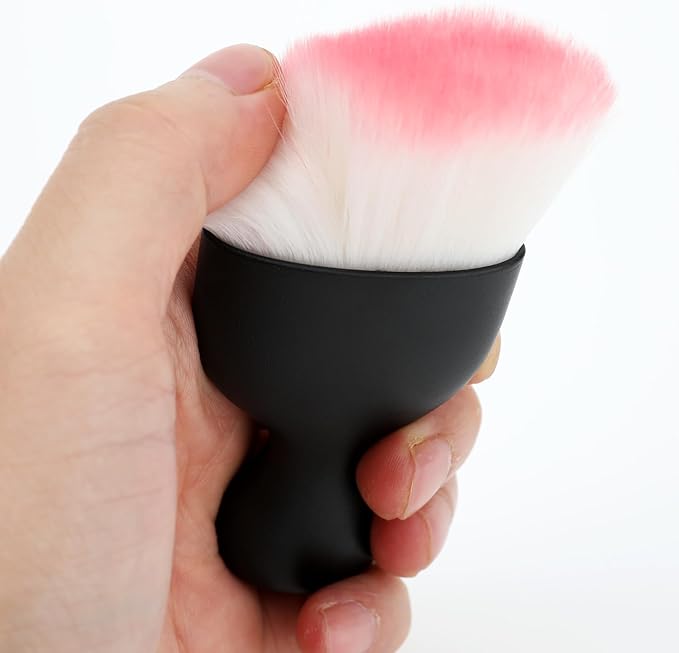Car Detailing Brush, Soft Bristle Cleaning Brush, Scratch-Free Auto Duster Tool for Dashboard, Air Vents, Leather & Interior Cleaning (Black&Pink with Cap)
