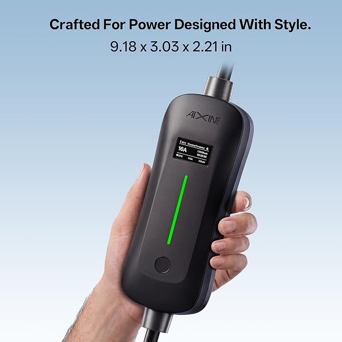 Level 1&2 EV Charger,Tesla EV Charger NACS 16A with 25FT Extension Cord Cable,Portable Electric Car Charger 240V NEMA 6-20 Plug&120V NEMA 5-15 Adapter Compatible with All Tesla Models
