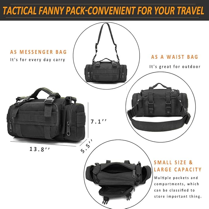 Molle Tactical Seat Back Organizer Panel with Pouches, Universal Fit For Vehicle Car, Khaki