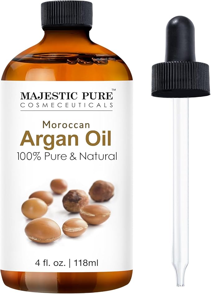 Majestic Pure Essential Oil with Glass Dropper - 100% Pure and Natural - Essential Oils for Diffuser, Aromatherapy, Soap and Candle Making, Moroccan Argan Essential Oil, Moroccan Argan Oil, 4 Fl Oz