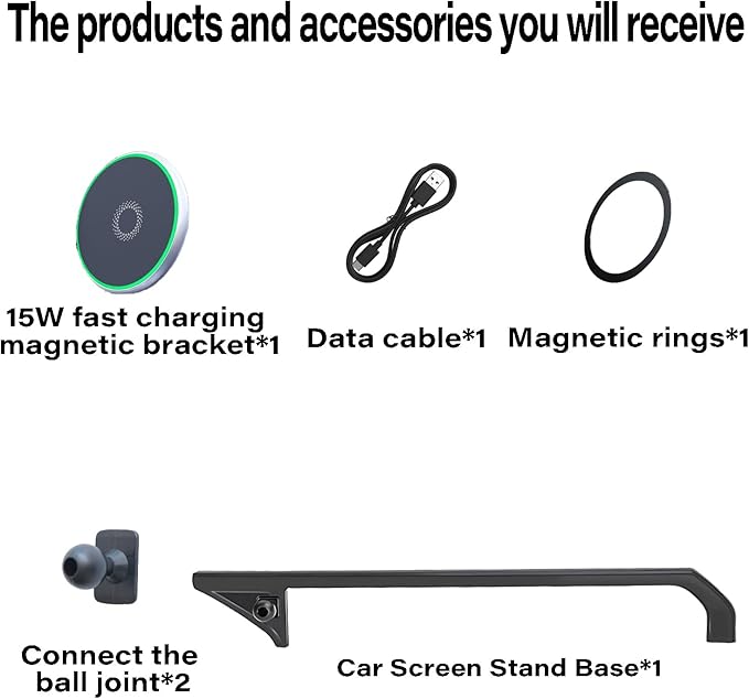 Car Phone Holder for 2024 2025 2026 Toyota Land Cruiser LC250 Accessories Apply to 8/12.3 Inch Touch Screen 15W Fast Wireless Charger Screen Fixed Clip Cell Phone Mount Hands-Free