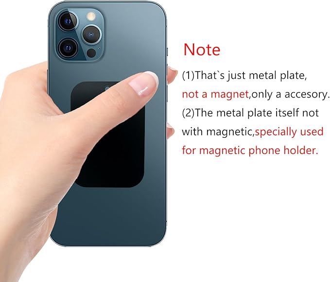 GDMINLO Mount Metal Plate（4Pack） for Magnetic Car Mount Phone Holder with Full Adhesive for Phone Magnet, （2 Rectangle and 2 Round）