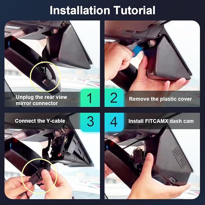 Fitcamx Front 2160P+Rear 1080P Dash Cam Adapts for Ford Bronco 2025-2026 & Bronco Rapor (HD2-D8300), OEM Factory Look, 2 Way HD Video, WiFi & APP, Loop Recording, G-Sensor, Easy to Use, 128GB Card