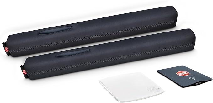Drop Stop - The Original Patented Car Seat Gap Filler (AS SEEN ON Shark Tank) - Set of 2 and Slide Free Pad and Light